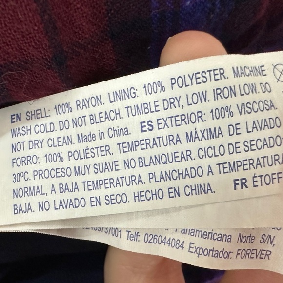 Forever 21 Plaid Mini Skirt Size M Blue Red - Picture 7 of 8